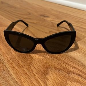 Versace Medusa head cat eye black on black sunglasses. Minor scratches.